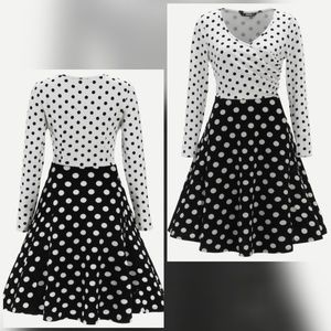 Polka dot flared dress